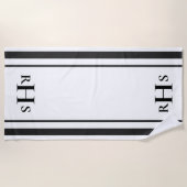 Klassieke zwarte en Witte stripper-strand Strandlaken (Voorkant)