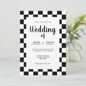 Klassieke Zwarte en Witte Tegel Kader Kaart (Staand voorkant)