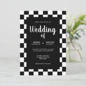 Klassieke Zwarte en Witte Tegel Kader Kaart (Staand voorkant)