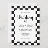 Klassieke Zwarte en Witte Tegels Frame Kaart (Voorkant)