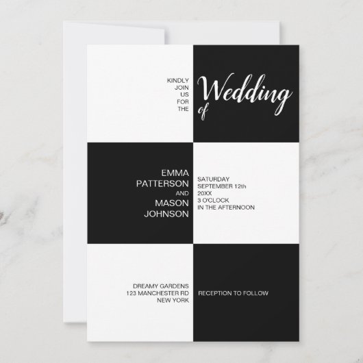 Klassieke zwarte en witte tegels kaart (Voorkant)