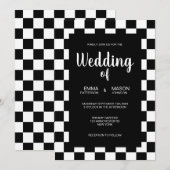 Klassieke zwarte en witte Tegels Lijst Kaart (Voorkant / Achterkant)