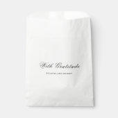 Klassieke Zwarte en Witte Tijdloze Bruiloft Bedankzakje (Voorkant)
