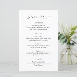 Klassieke Zwarte en Witte Tijdloze Trouwmenu