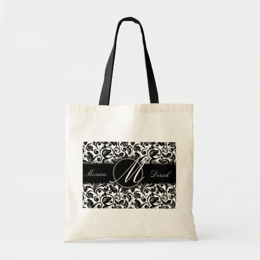 Klassieke zwarte en witte trouwtas tote bag (Voorkant)