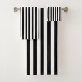 Klassieke zwarte en witte verticale strepen bad handdoek (Insitu)