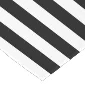 Klassieke zwarte en witte verticale strepen korte tafelloper (Hoek)