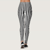 Klassieke zwarte en witte verticale strepen leggings (Achterkant)