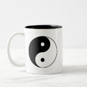 Klassieke zwarte en witte yin en Yang Tweekleurige Koffiemok (Links)