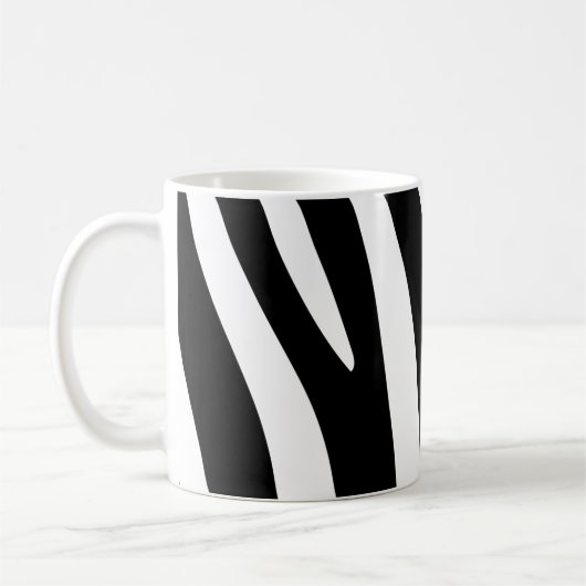 Klassieke zwarte en witte zebrastripes afdrukken koffiemok (Links)