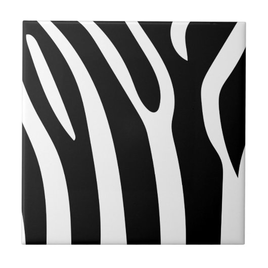 Klassieke zwarte en witte zebrastripes afdrukken tegeltje (Voorkant)