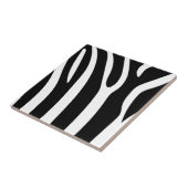 Klassieke zwarte en witte zebrastripes afdrukken tegeltje (Zijkant)