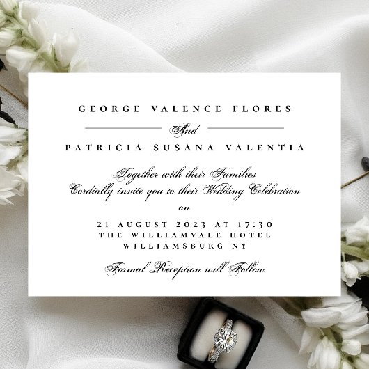 Klassieke zwarte formele kalligrafie elegante brui kaart