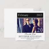 Klassieke Zwarte Foto Save the Date Kaart (Voorkant / Achterkant)