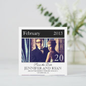Klassieke Zwarte Foto Save the Date Kaart (Staand voorkant)