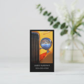 Klassieke zwarte gele auto's visitekaartje (Staand voorkant)