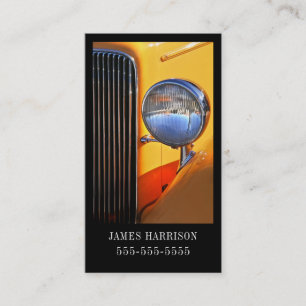 Klassieke zwarte gele auto's visitekaartje