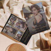 Klassieke Zwarte Gouden Foto Afstuderen Aankondiging