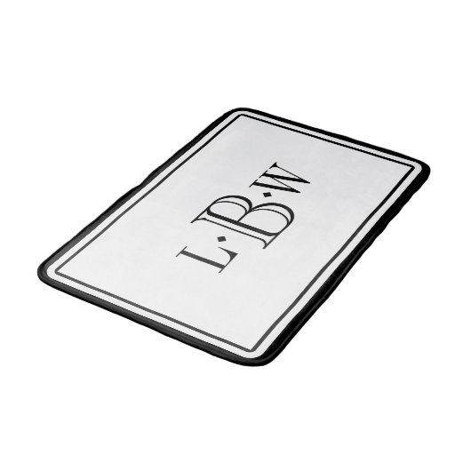 Klassieke zwarte grens Monogrammen Badmat (Gekanteld)