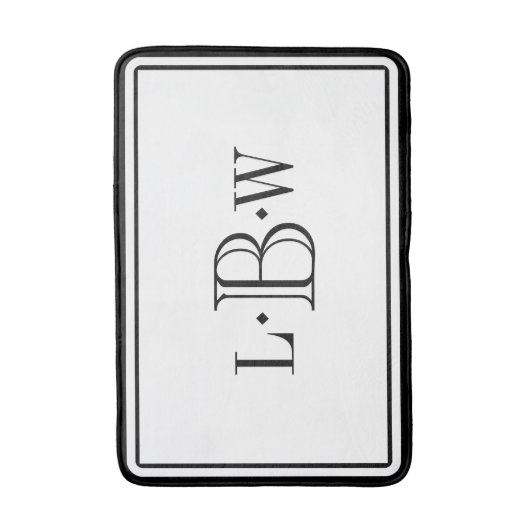 Klassieke zwarte grens Monogrammen Badmat (Voorkant Verticaal)