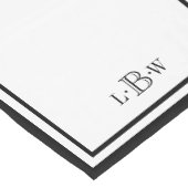 Klassieke zwarte grens Monogrammen Korte Tafelloper (Hoek)