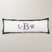 Klassieke zwarte grens Monogrammen Lichaamskussen (Achterkant)
