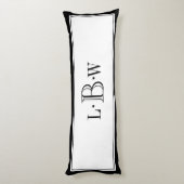 Klassieke zwarte grens Monogrammen Lichaamskussen (Achterkant (Verticaal))