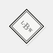 Klassieke zwarte grens Monogrammen Servetten (Hoek)