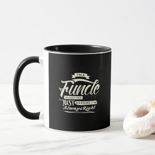 Klassieke zwarte ik ben Fungerend - Gift Idea voor Mok (Met donut)