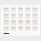 Klassieke Zwarte Ivoor Script Calligrafie Bruiloft Vierkante Sticker (Vel)