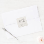 Klassieke Zwarte Ivoor Script Calligrafie Bruiloft Vierkante Sticker (Envelop)