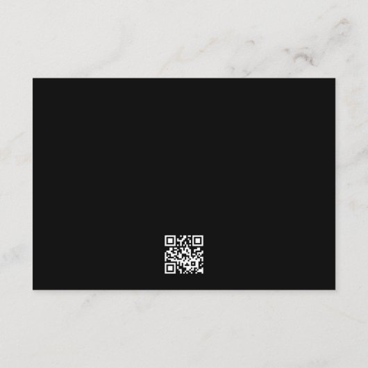 Klassieke Zwarte Kalligrafie Bruiloft Website QR C RSVP Kaartje (Achterkant)