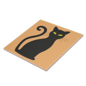 Klassieke zwarte kat keramische tegel tegeltje (Zijkant)