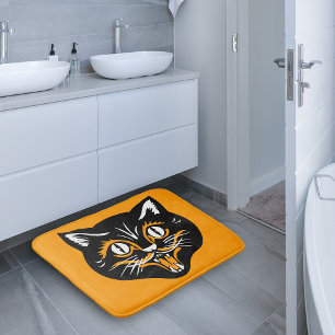 Klassieke zwarte kat-vlakken Badmat