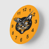  Klassieke zwarte kat-vlakken Ronde Klok (Hoek)