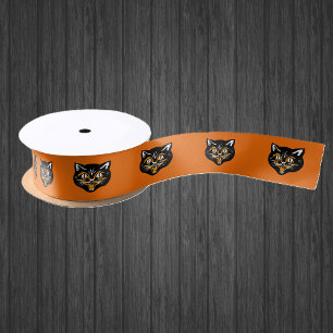  Klassieke zwarte kat-vlakken Satijnen Lint