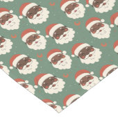 Klassieke zwarte kerstman lange tafelloper (Hoek)