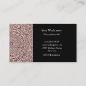 Klassieke zwarte Mandala met roze en zwart Visitekaartje (Achterkant)