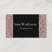 Klassieke zwarte Mandala met roze en zwart Visitekaartje (Voorkant)