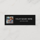 Klassieke zwarte mini-oproepkaart met wit script contactkaartje (Voorkant)