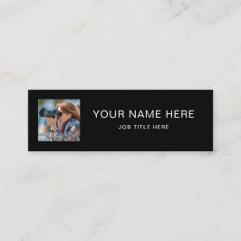 Klassieke zwarte mini-oproepkaart met wit script contactkaartje