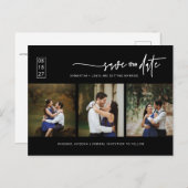 Klassieke zwarte minimale QR-fotocode Opslaan datu Briefkaart (Voorkant / Achterkant)