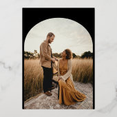 Klassieke zwarte monogram bruiloft folie uitnodiging (Achterkant)