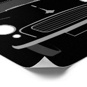 Klassieke  zwarte Morris Minor-auto Poster (Hoek)