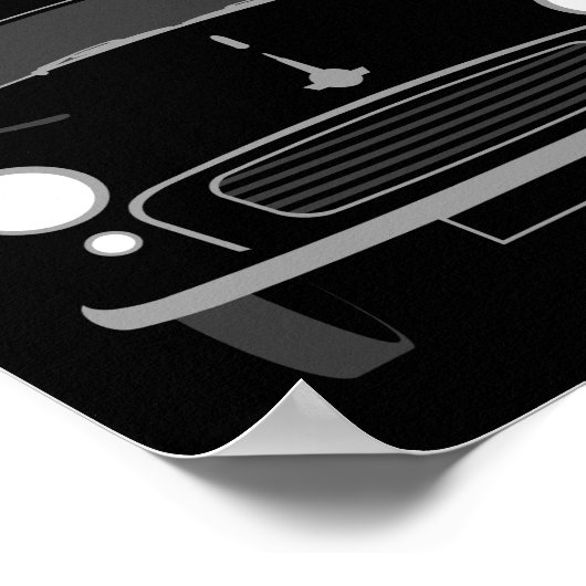 Klassieke  zwarte Morris Minor-auto Poster (Hoek)