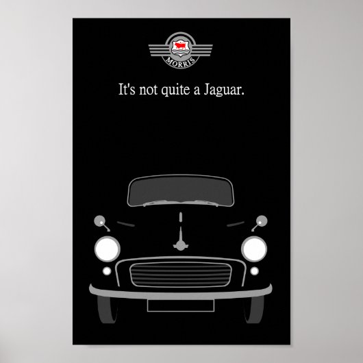 Klassieke  zwarte Morris Minor-auto Poster (Voorkant)