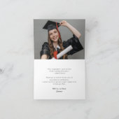 Klassieke Zwarte Mortarboard Graduation Cap Foto Bedankkaart (Binnen)