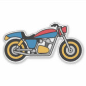 Klassieke zwarte motorfiets sticker (Voorkant)