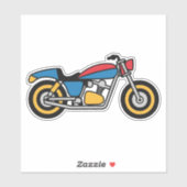 Klassieke zwarte motorfiets sticker (Vel)