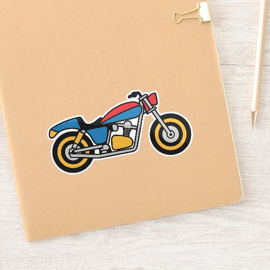 Klassieke zwarte motorfiets sticker (Notitieboek)